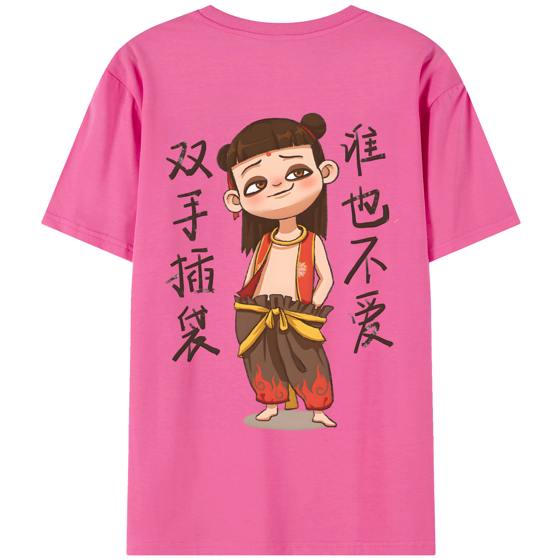 （画像用） Ne Zha 2 ナタ 魔童の大暴れ レディース半袖Tシャツ(バックプリント)